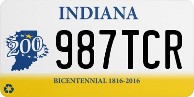 IN license plate 987TCR