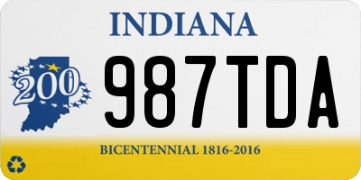 IN license plate 987TDA