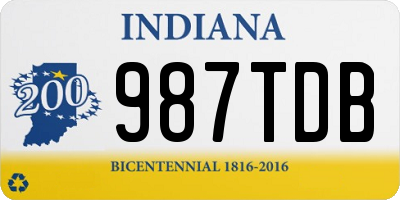 IN license plate 987TDB