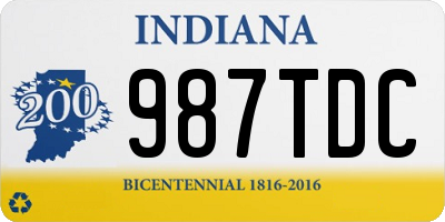 IN license plate 987TDC