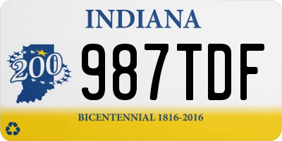 IN license plate 987TDF