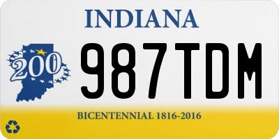 IN license plate 987TDM