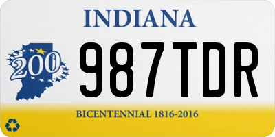 IN license plate 987TDR
