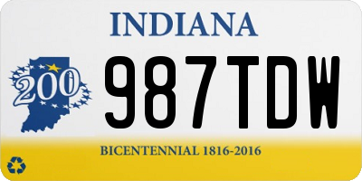 IN license plate 987TDW