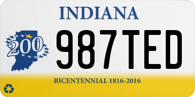 IN license plate 987TED
