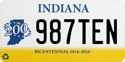 IN license plate 987TEN