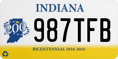 IN license plate 987TFB