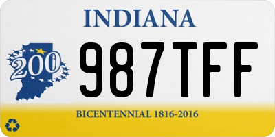 IN license plate 987TFF