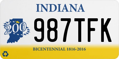 IN license plate 987TFK