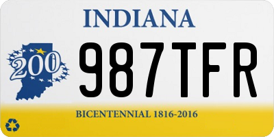 IN license plate 987TFR