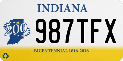 IN license plate 987TFX