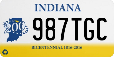 IN license plate 987TGC