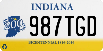 IN license plate 987TGD