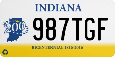 IN license plate 987TGF