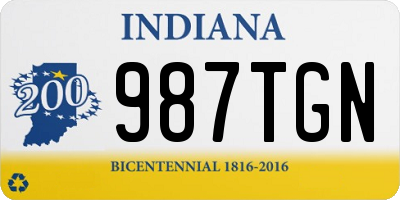 IN license plate 987TGN