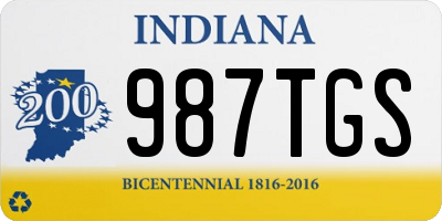 IN license plate 987TGS