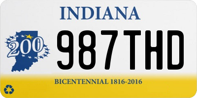 IN license plate 987THD