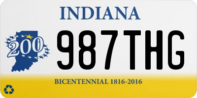 IN license plate 987THG