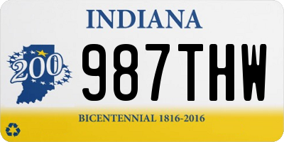 IN license plate 987THW