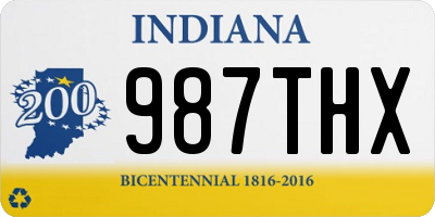 IN license plate 987THX