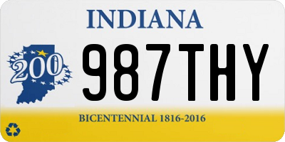 IN license plate 987THY