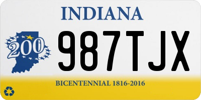 IN license plate 987TJX