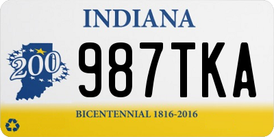 IN license plate 987TKA