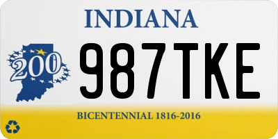 IN license plate 987TKE