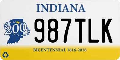 IN license plate 987TLK