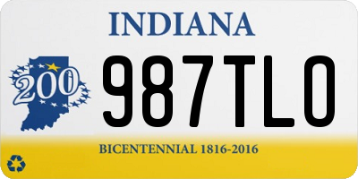 IN license plate 987TLO