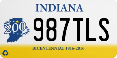 IN license plate 987TLS