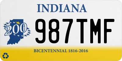 IN license plate 987TMF