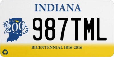 IN license plate 987TML