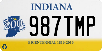 IN license plate 987TMP