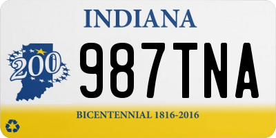 IN license plate 987TNA