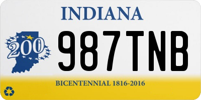 IN license plate 987TNB