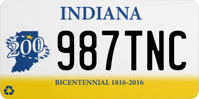 IN license plate 987TNC