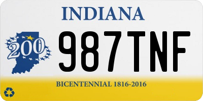 IN license plate 987TNF