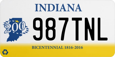 IN license plate 987TNL