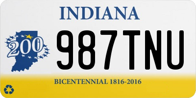 IN license plate 987TNU