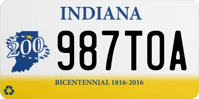 IN license plate 987TOA