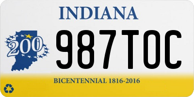 IN license plate 987TOC