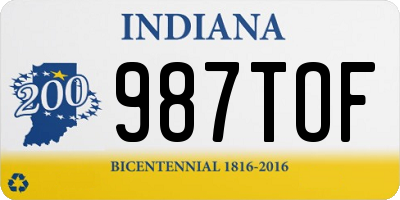 IN license plate 987TOF