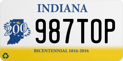 IN license plate 987TOP