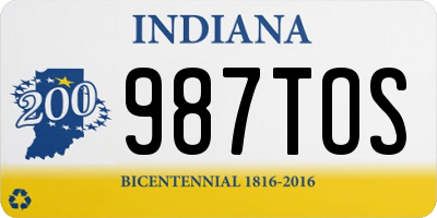 IN license plate 987TOS