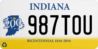 IN license plate 987TOU