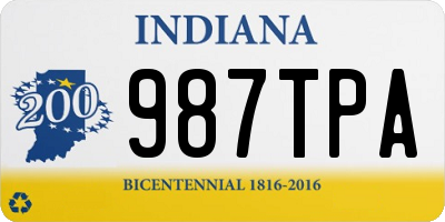 IN license plate 987TPA