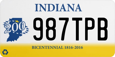 IN license plate 987TPB