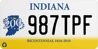 IN license plate 987TPF