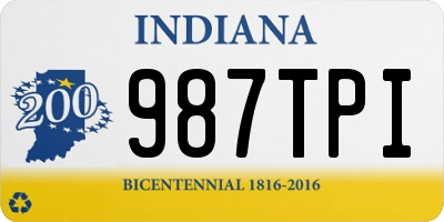 IN license plate 987TPI